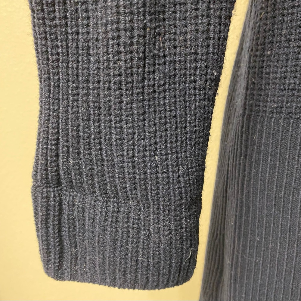 Vince Ribbed Wool Cashmere Open-Front Navy Cardigan Sweater - Picture 7 of 12
